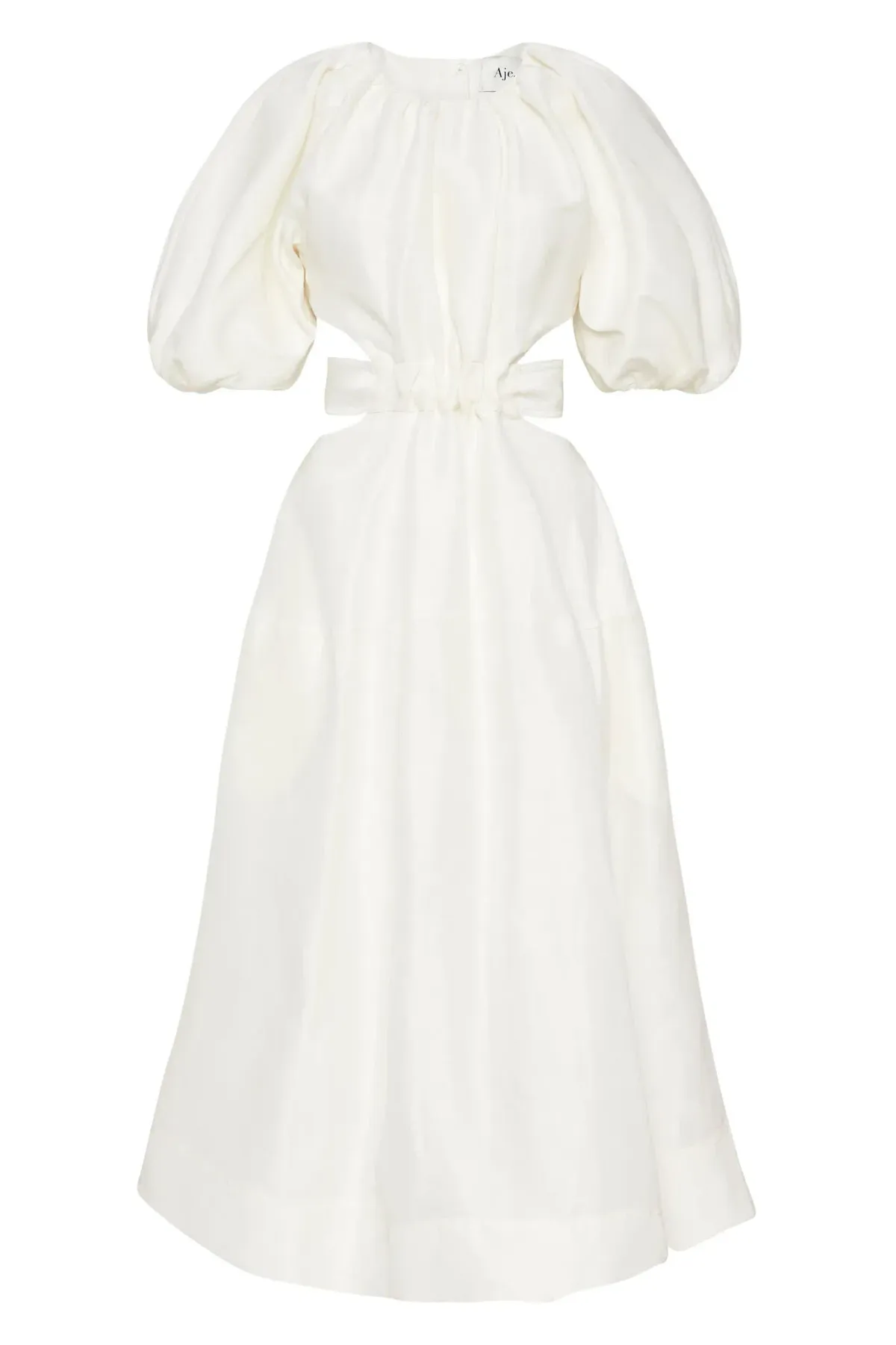 Aje Mimosa Cutout Midi Dress In Ivory Size 10 - Image 5