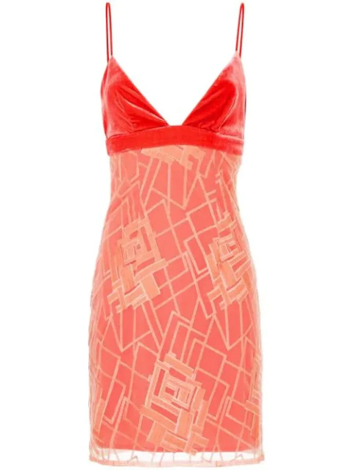 Manning Cartell Floral Fusion Velvet Slip Mini Dress Flamingo Red Size 10 - Image 6