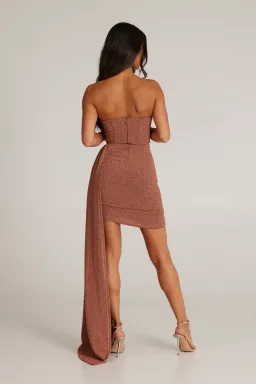 Melani the Label Alia Mini Dress Bronze Gold Size XS / AU 6 for rent on The Volte - image 3