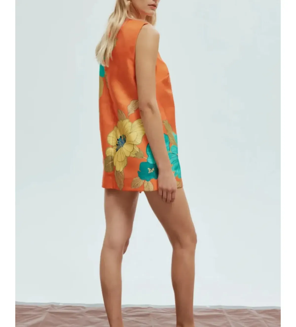 Alemais Piato Mini Dress Orange/Floral Size 12 - Image 2