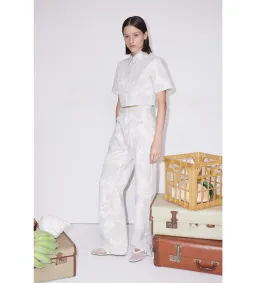 Alemais Ivy Cropped Shirt and Pant Set White Set 16 for rent on The Volte - image 1