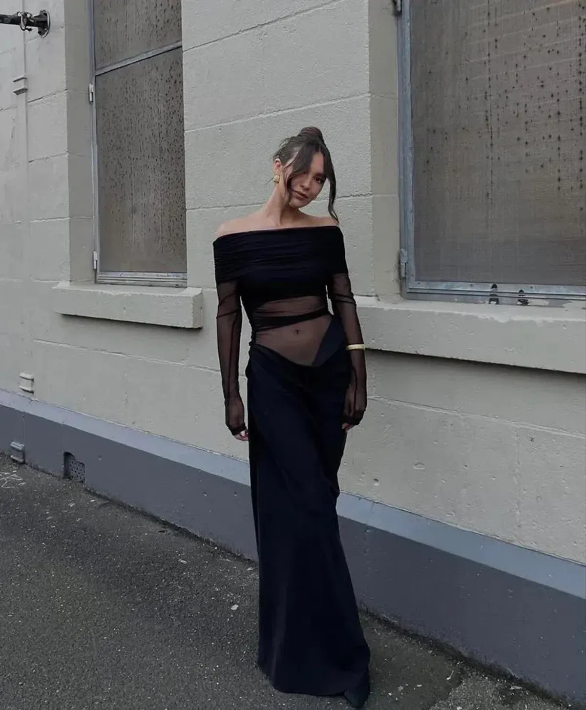 Benni Yasmin Off-Shoulder Maxi Dress Black Size 10 - Image 3