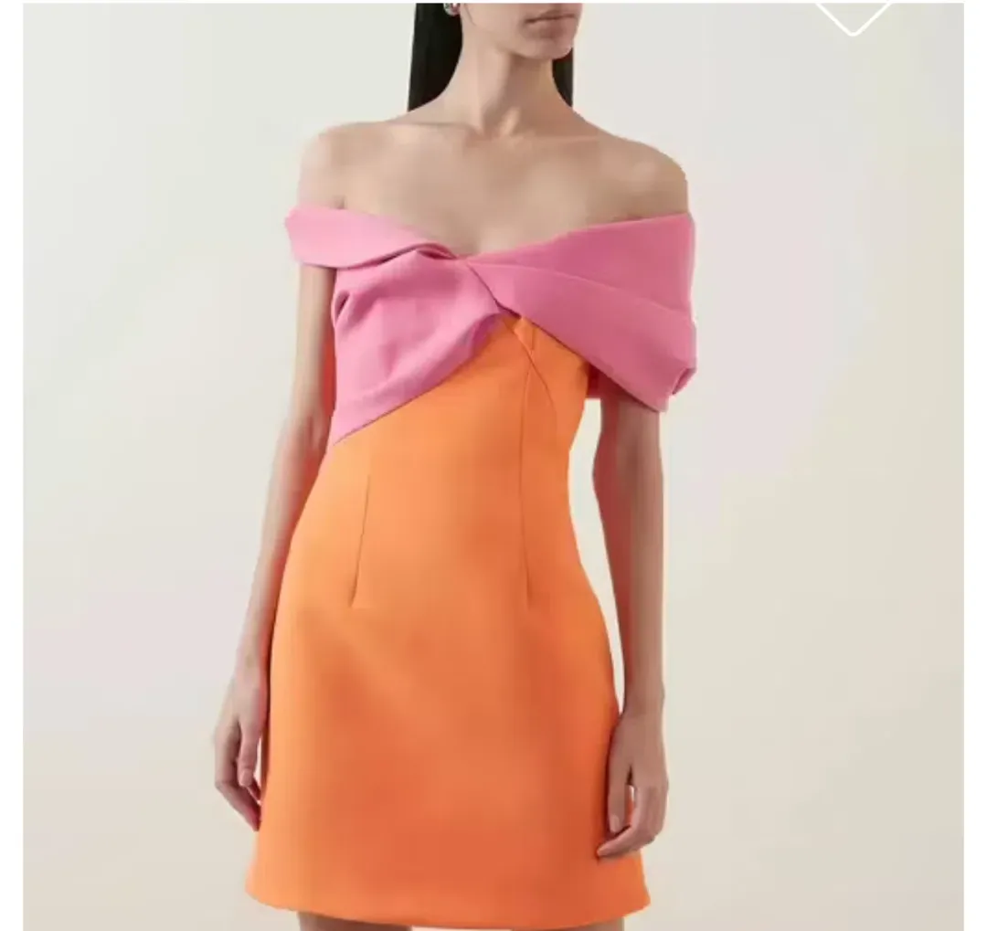 Rachel Gilbert Matteo Mini Dress Pink/Orange Size 0/Au 6 for rent on The Volte - main image