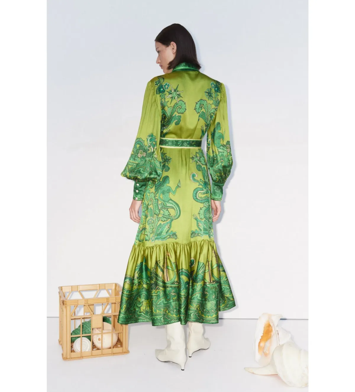 Alemais Solaris Shirtdress Olive Size 14 - Image 2