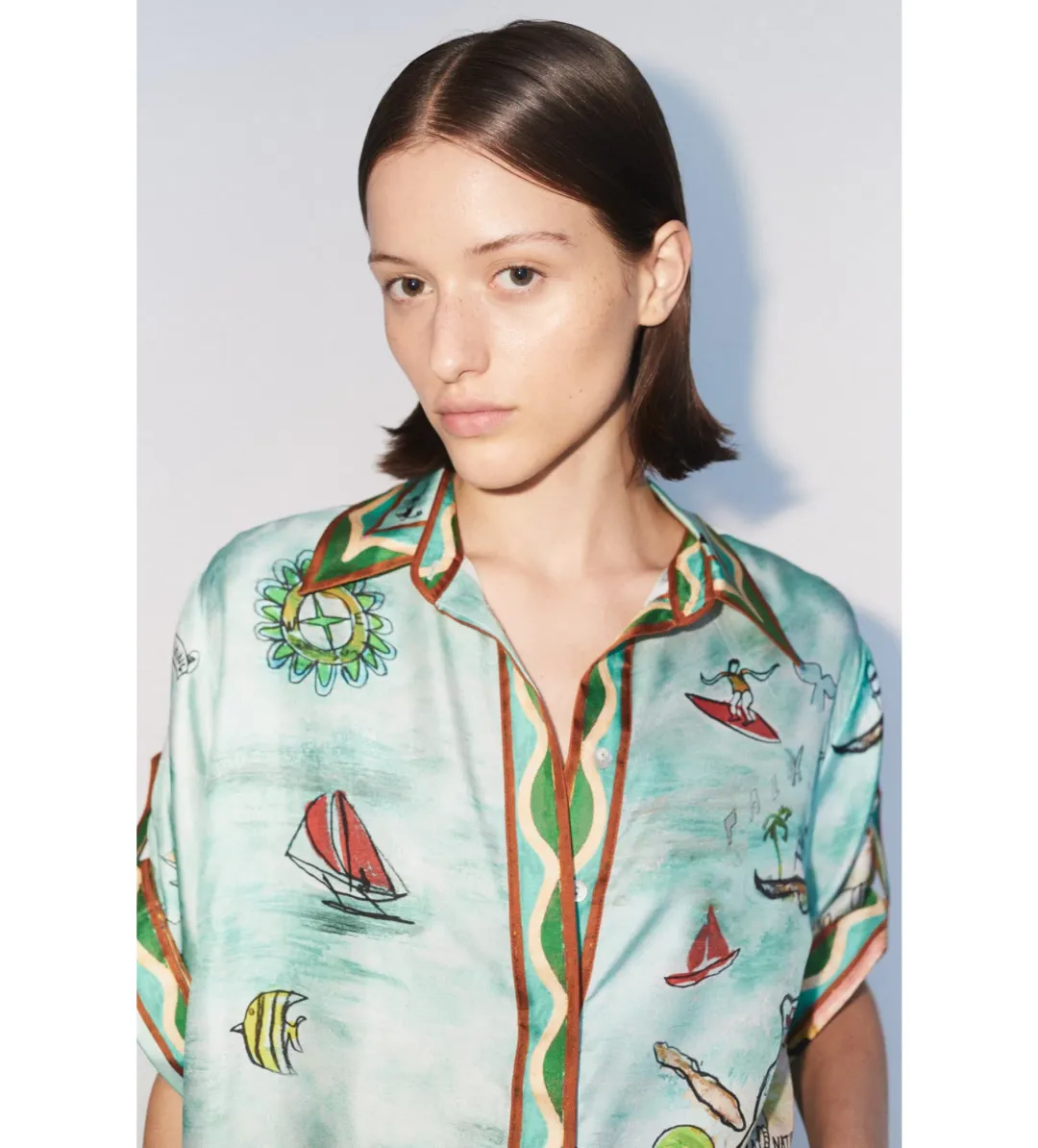 Alemais Swell Silk Shirt and Pant Set Size AU 16 for rent on The Volte - main image