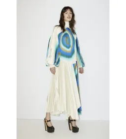 Alemais Una Pleated Midi Dress in Pearl/Teal Size 14 for rent on The Volte - image 1