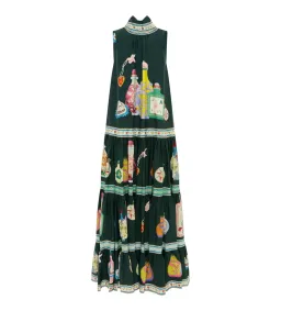 Alemais Royal Tiered Midi Dress Green/Print Size 12 for rent on The Volte - image 3