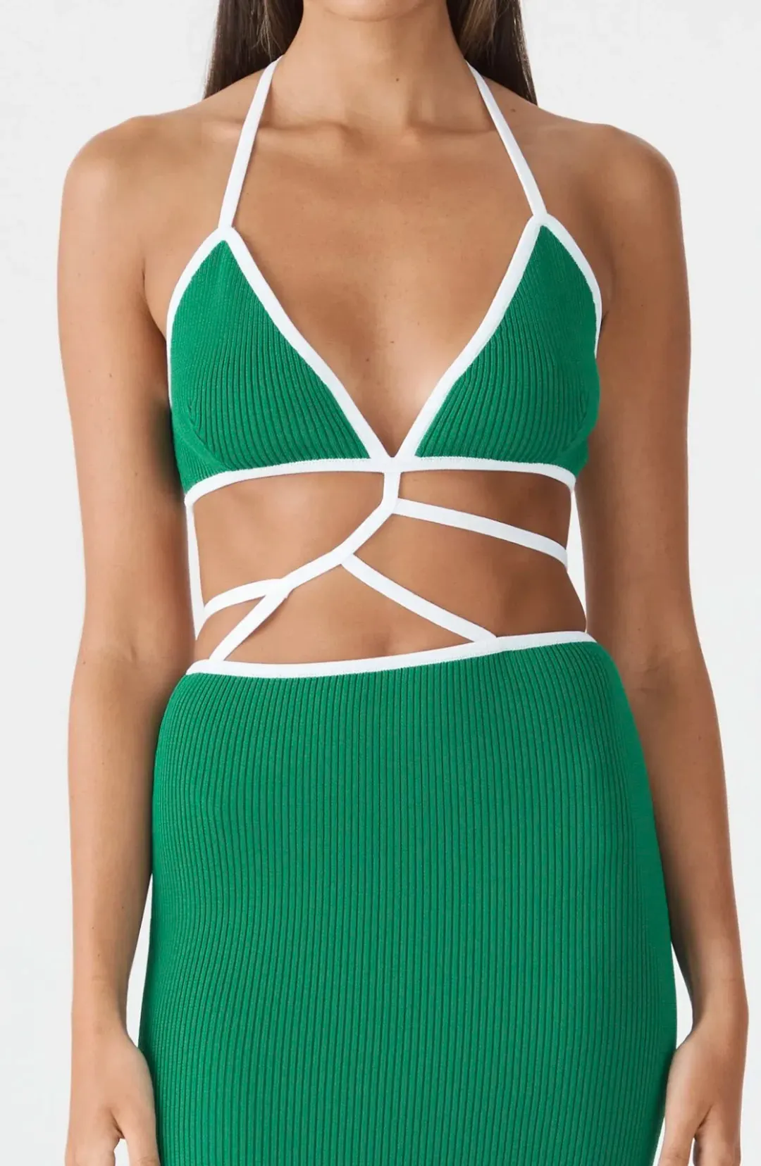 San Sloane Gabby Midi Dress Green Size 8 for rent on The Volte - main image