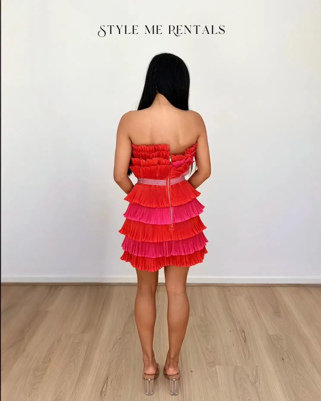 Eliya the Label Maryanne Mini Dress Red and Pink Size XS for rent on The Volte - main image