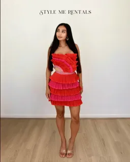 Eliya the Label Maryanne Mini Dress Red and Pink Size XS for rent on The Volte - image 4