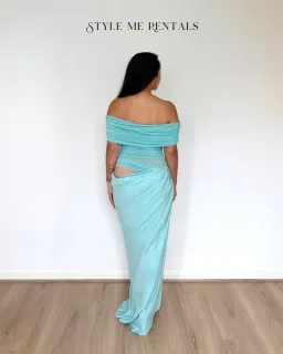 Benni Nico Off Shoulder Maxi Dress Aquamarine Size 10 for rent on The Volte - image 6