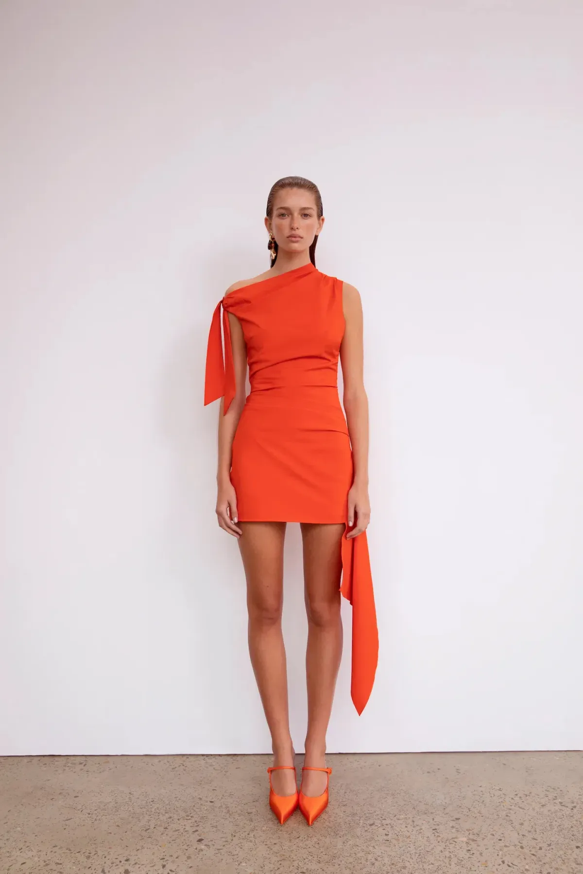 Sir the Label The Dahlia Mini Dress in Tangerine Red Size Au 10 - Image 1
