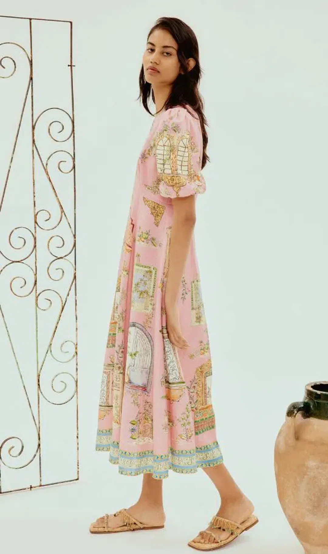 Alemais Monte Midi Dress Pink Size 8 for rent on The Volte - main image