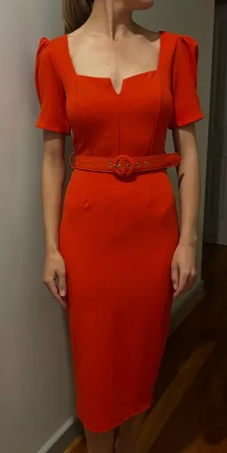 Pasduchas Cascade Sleeve Midi Dress Red Size 8 for rent on The Volte - image 2