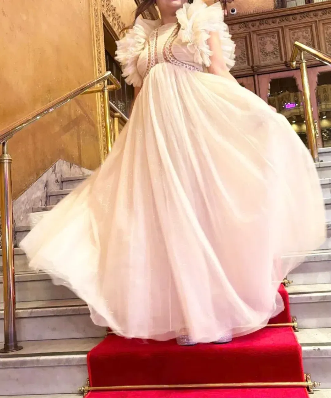 Zimmermann Dancer Glitter Tulle Dress Cream Size 0 (AU 8) for rent on The Volte - main image