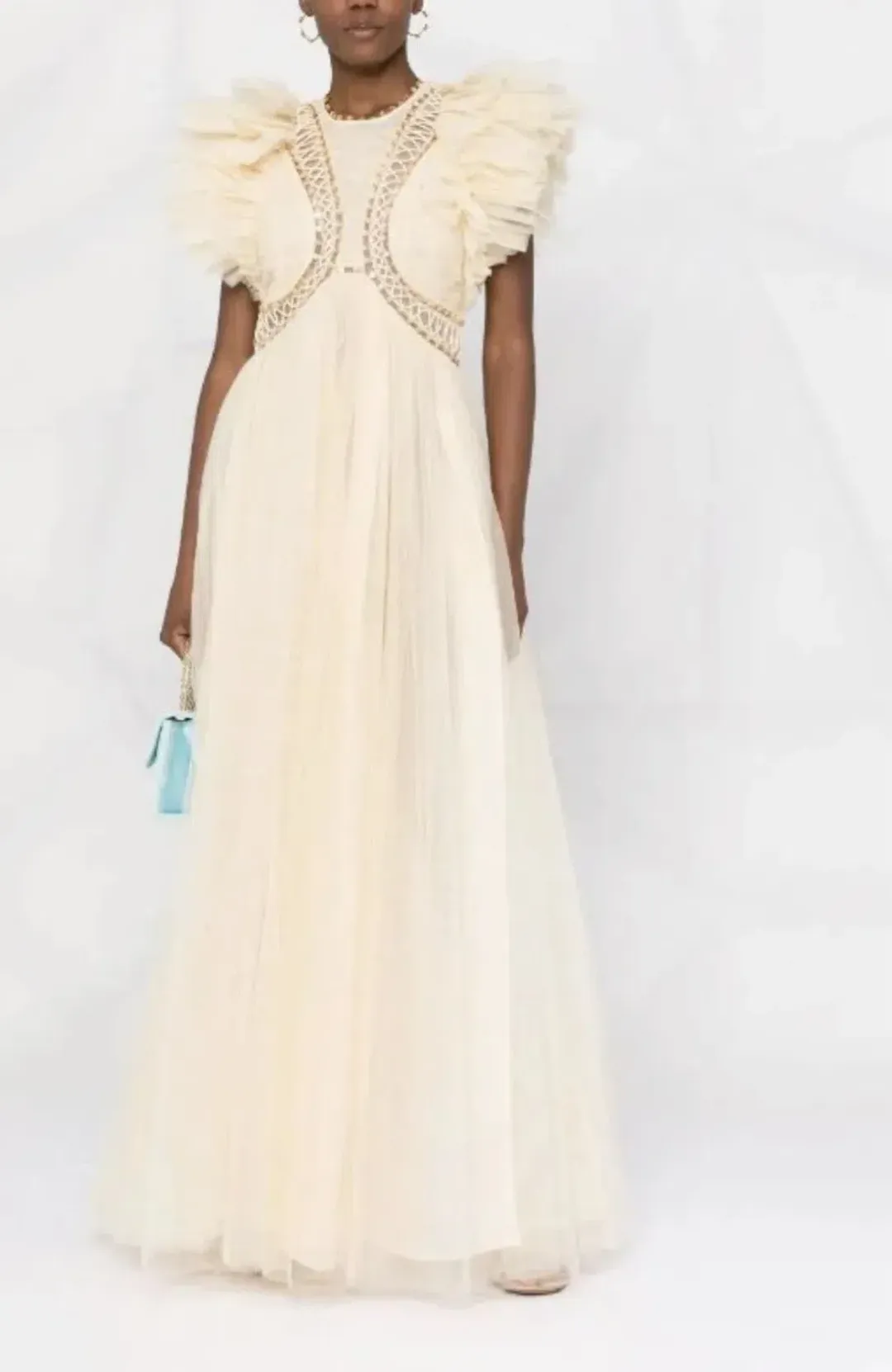 Zimmermann Dancer Glitter Tulle Dress Cream Size 0 (AU 8) for rent on The Volte - main image