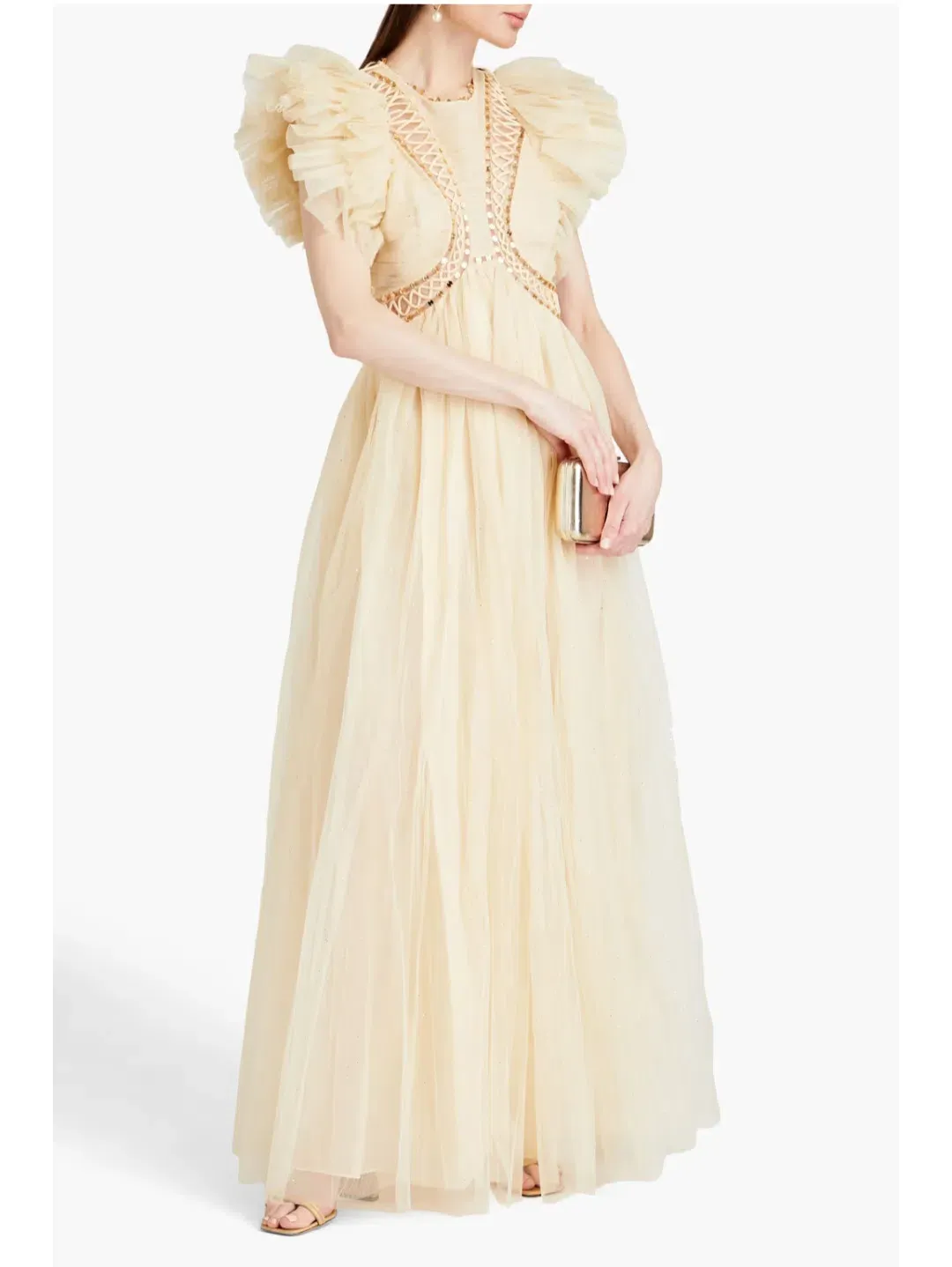 Zimmermann Dancer Glitter Tulle Dress Cream Size 0 (AU 8) for rent on The Volte - main image