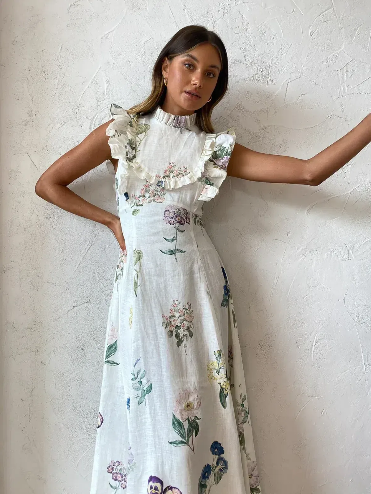 Alemais Jules Floral Midi Dress Antique Print Size 14 - Image 2