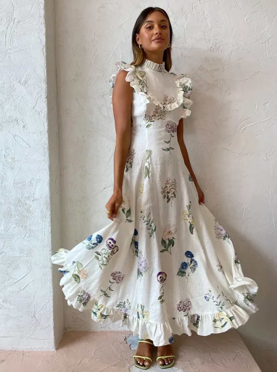 Alemais Jules Floral Midi Dress Antique Print Size 14 for rent on The Volte - main image