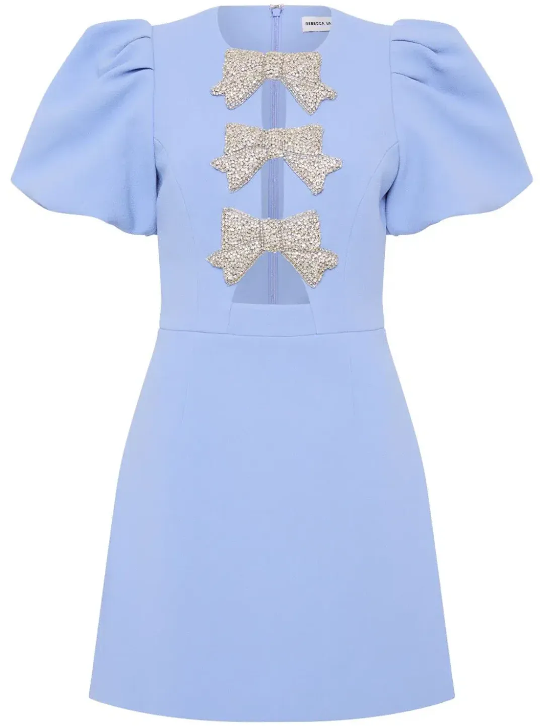 Rebecca Vallance Juliana Puff Sleeve Mini Dress Blue Size 12 for rent on The Volte - main image