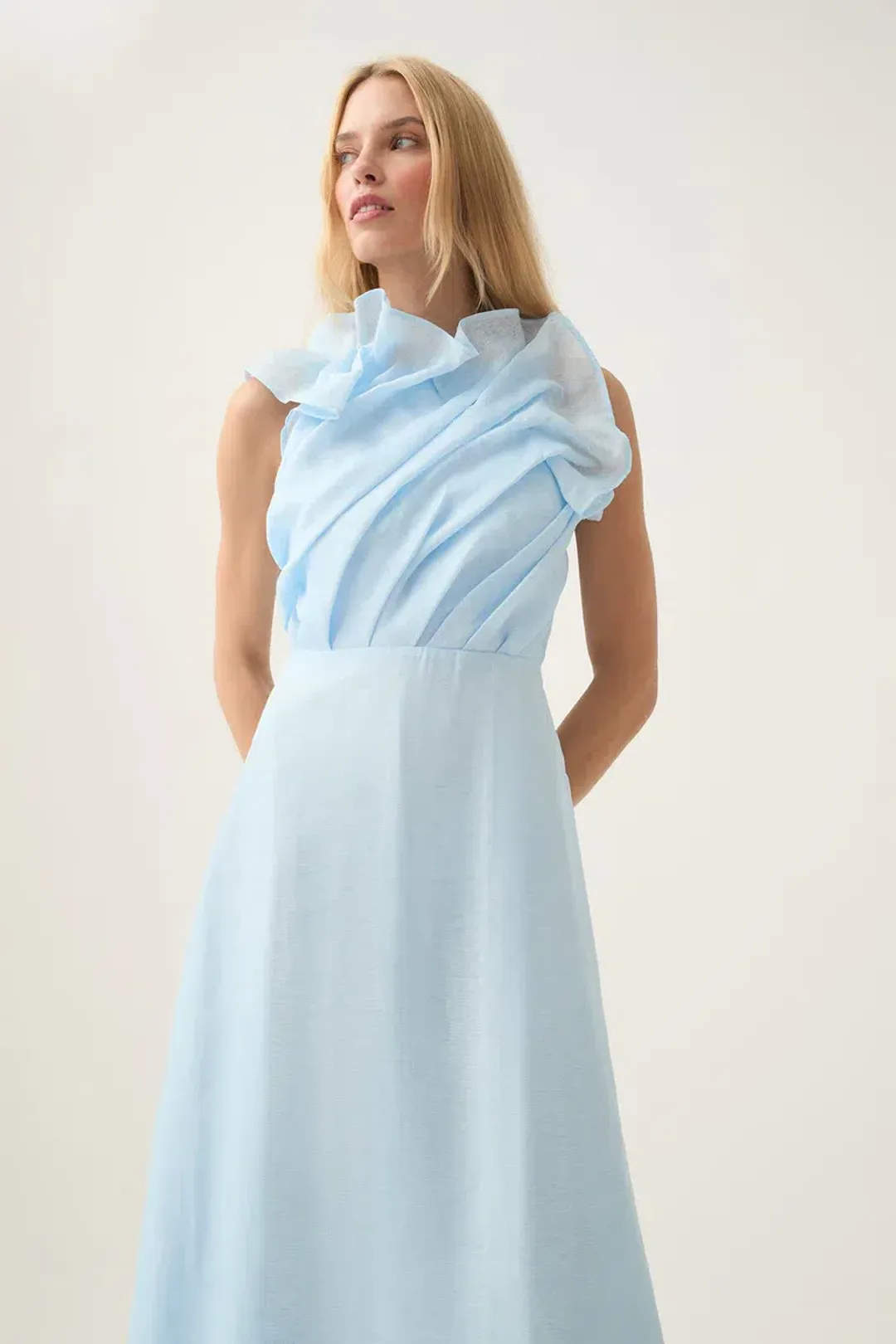 Aje Genesis Midi Dress Sea Breeze Size 8 for rent on The Volte - main image