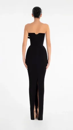 Albina Dyla Evening Dress Black with Gold Embellishment Size 8 for rent on The Volte - image 3