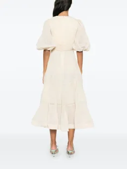 Zimmermann Pleated Midi Dress Cream Size 4 / AU 16 for rent on The Volte - image 2