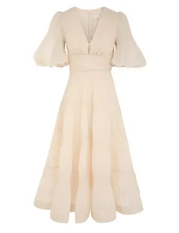 Zimmermann Pleated Midi Dress Cream Size 4 / AU 16 for rent on The Volte - image 3