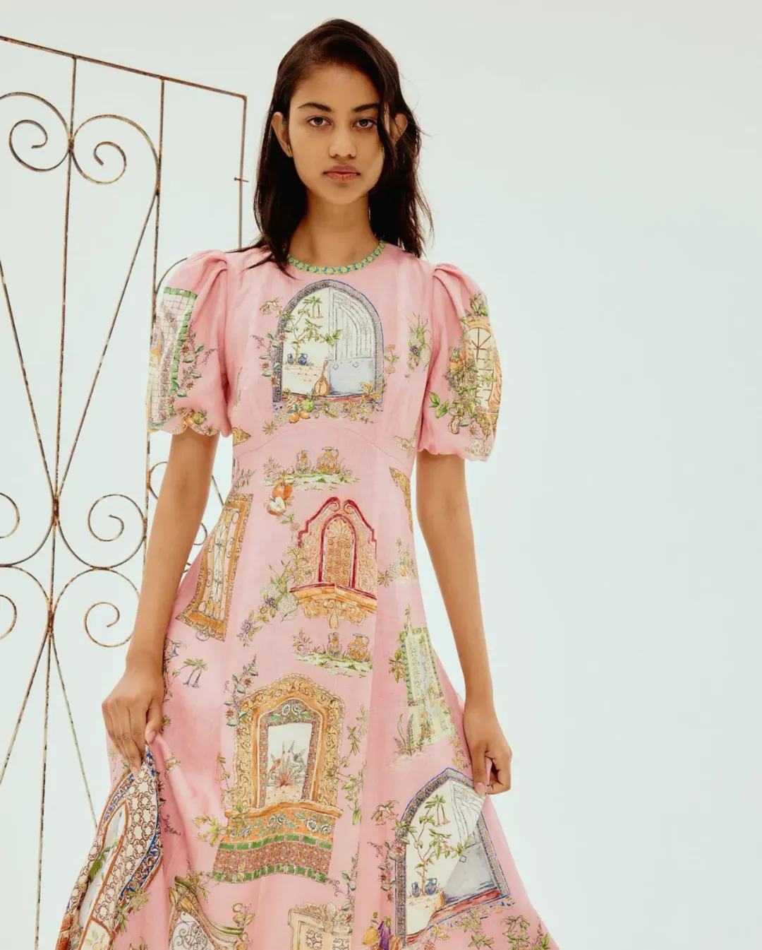 Alemais Monte Midi Dress Pink Size 10 for rent on The Volte - main image