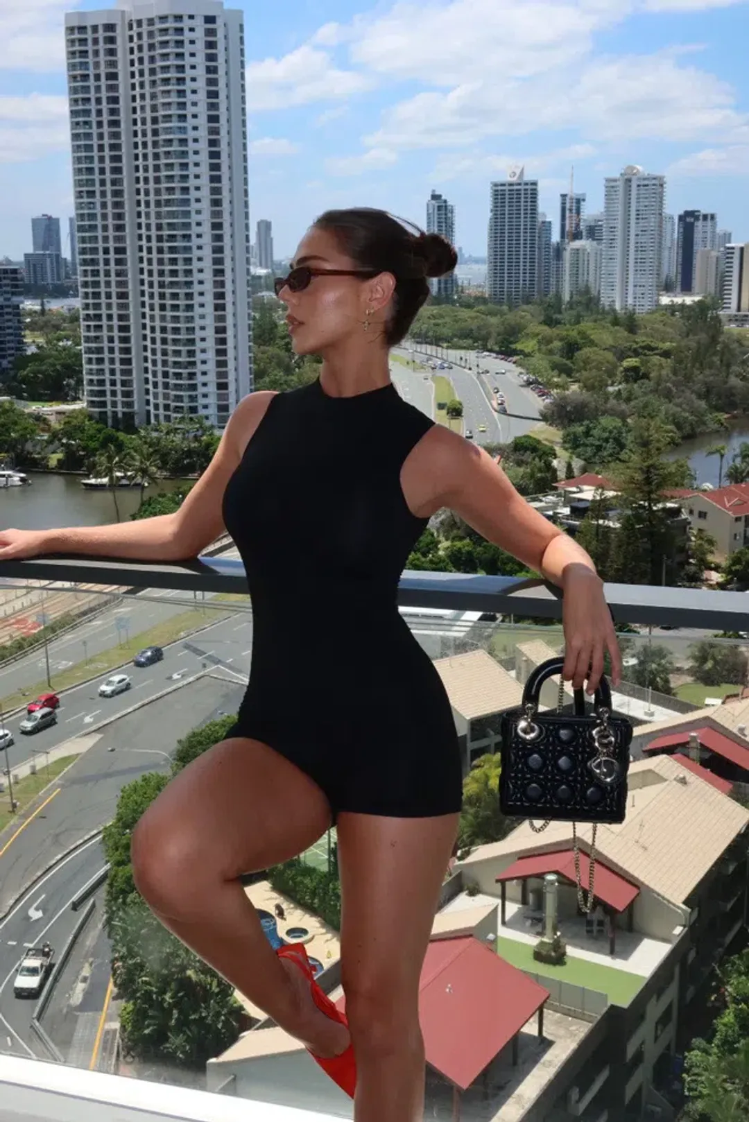 Christian Dior Mini Lady Dior Black Cannage Lambskin for rent on The Volte - main image