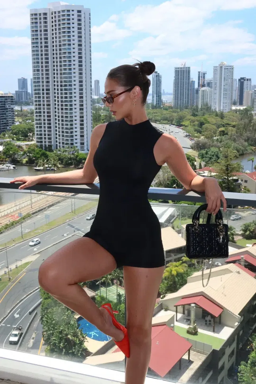 Christian Dior Mini Lady Dior Black Cannage Lambskin for rent on The Volte - main image