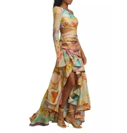 Zimmermann Tama Asymmetric Dress in Multi Size 1 / AU 10 for rent on The Volte - image 2