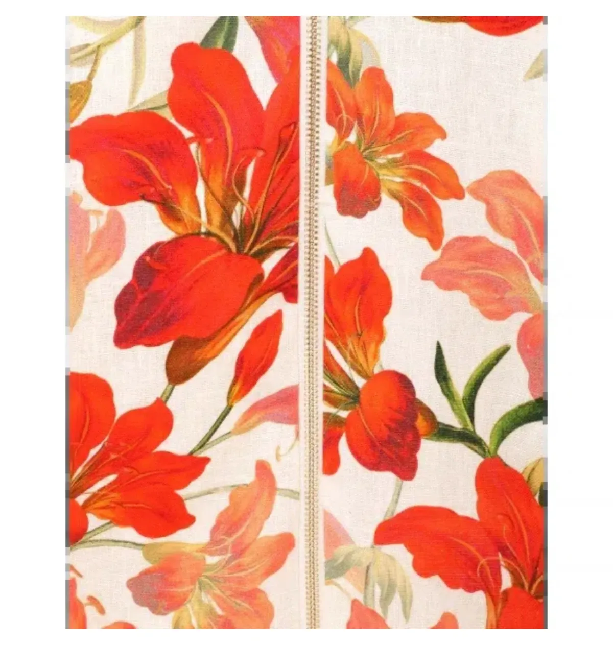 Zimmermann Tranquillity Floral Linen Midi Dress in Red Lily Print Size AU 8 - Image 4