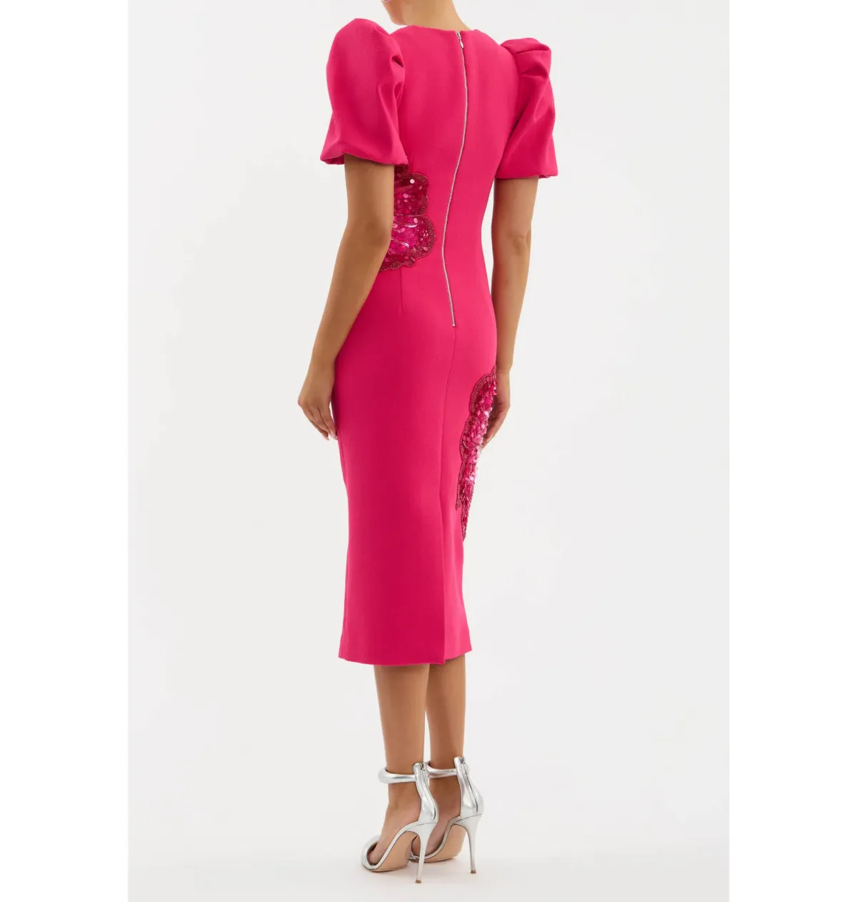 Rebecca Vallance Layana Midi Dress in Raspberry Size AU 12 - Image 3