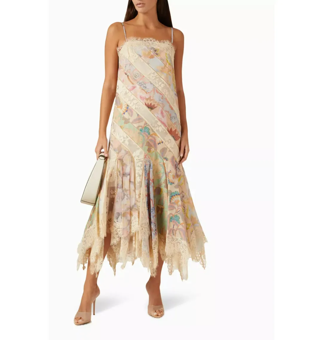 Zimmermann Eden Spliced Slip Dress in Spliced Eden Size 0 / AU 8 for rent on The Volte - main image