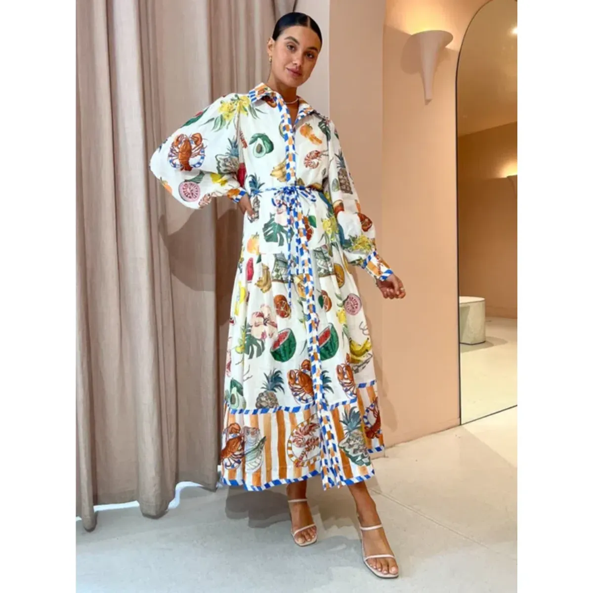 Alemais Theo Shirtdress Multi Size AU 6 - Image 4