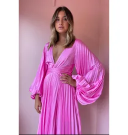 Acler Palms Midi Dress in Pink Confetti Size 8 for rent on The Volte - image 3