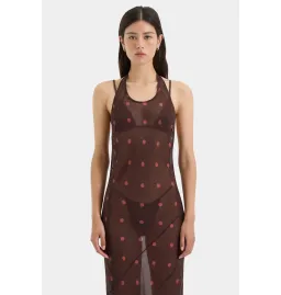 Sir the Label Toni Halter Dress in Chocolate Dot Size 2 / AU 10 for rent on The Volte - image 3