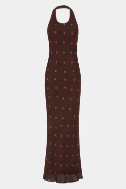 Sir the Label Toni Halter Dress in Chocolate Dot Size 2 / AU 10 for rent on The Volte - image 6