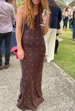 Sir the Label Toni Halter Dress in Chocolate Dot Size 2 / AU 10 for rent on The Volte - image 4