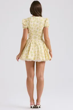 House of CB Imani Pleated Cotton Mini Dress Buttercup Vintage Floral Size XS / AU 6 for rent on The Volte - image 2