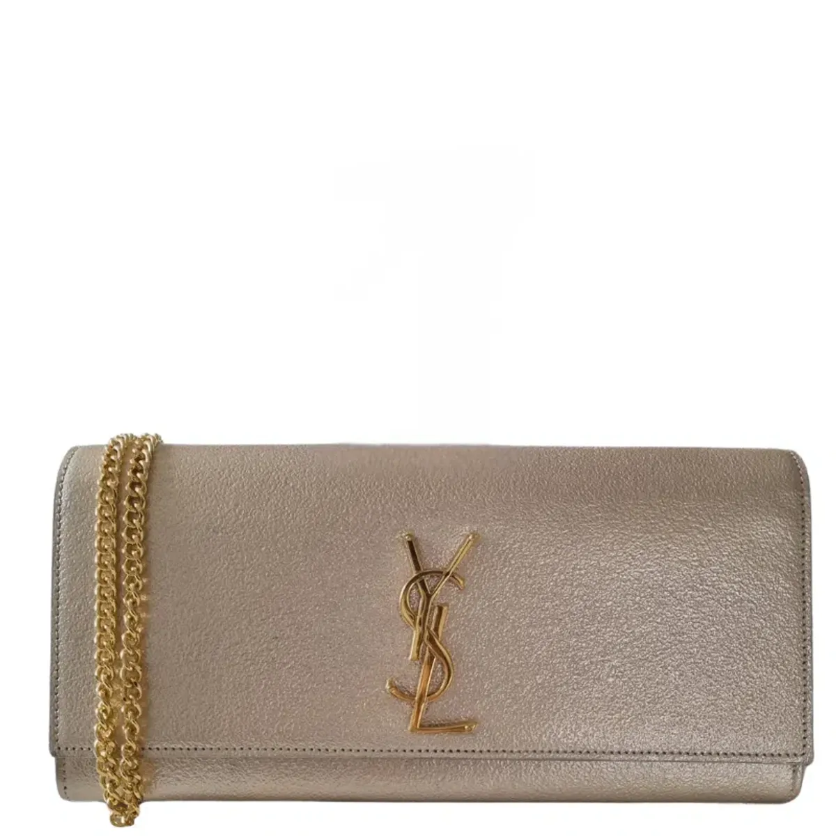Saint Laurent YSL Kate Silver Clutch - Image 3