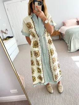 Alemais Relic Shirt Dress Print Size 12 for rent on The Volte - image 5