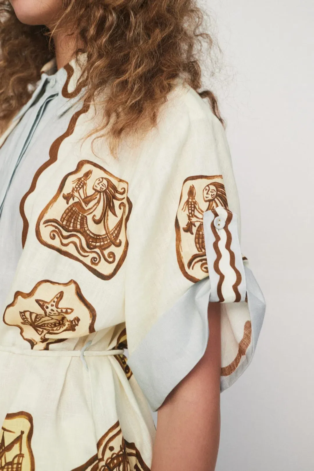 Alemais Relic Shirt Dress Print Size 12 for rent on The Volte - main image