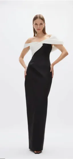 Rachel Gilbert Delilah Gown Black/White Size 8 for rent on The Volte - image 3