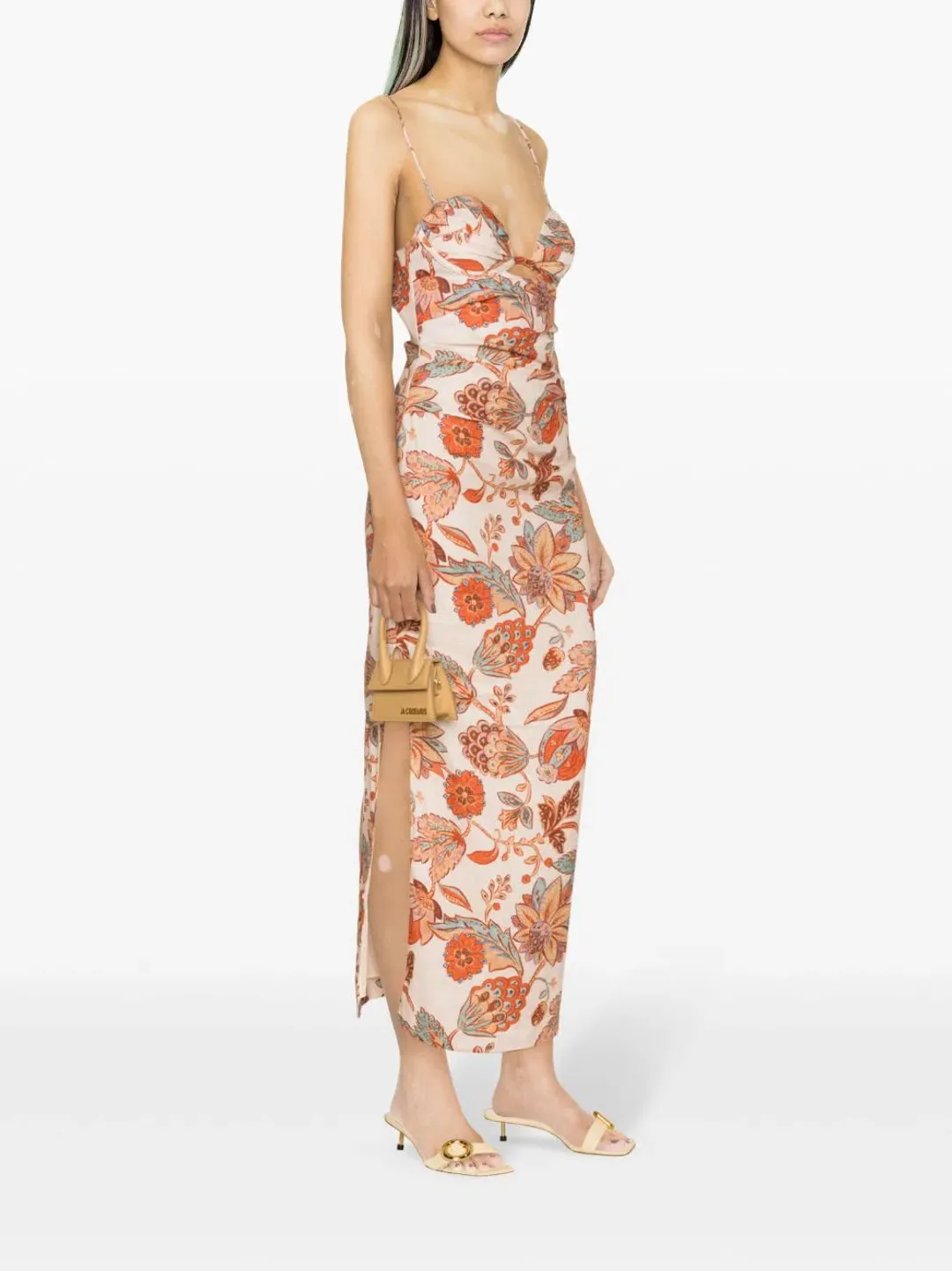 Sir the Label Noemi Balconette Midi Dress Desert Wildflower Size 8 for rent on The Volte - main image