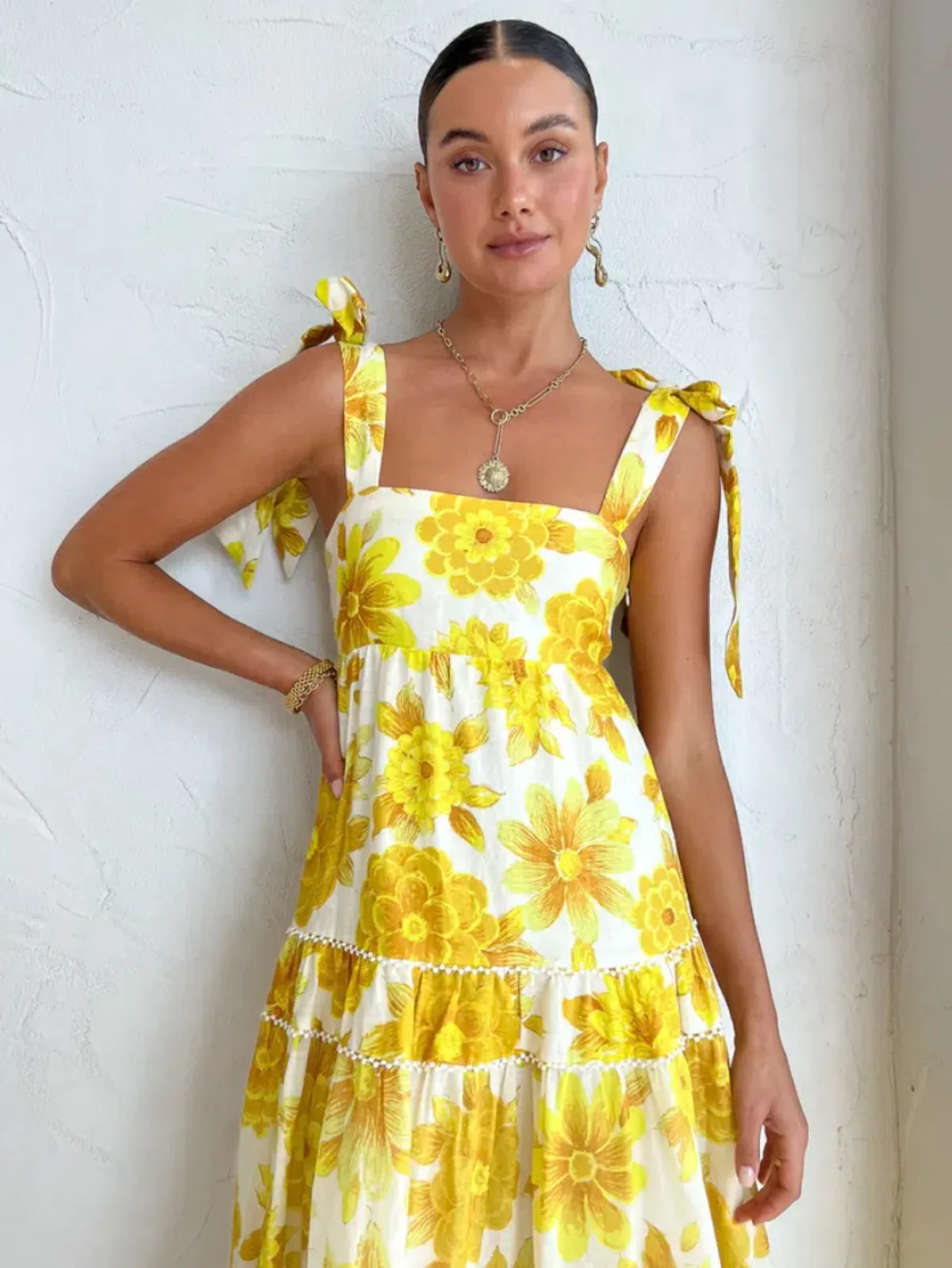 Alemais Sonny Midi Sundress in Lemon Size AU 6 - Image 2