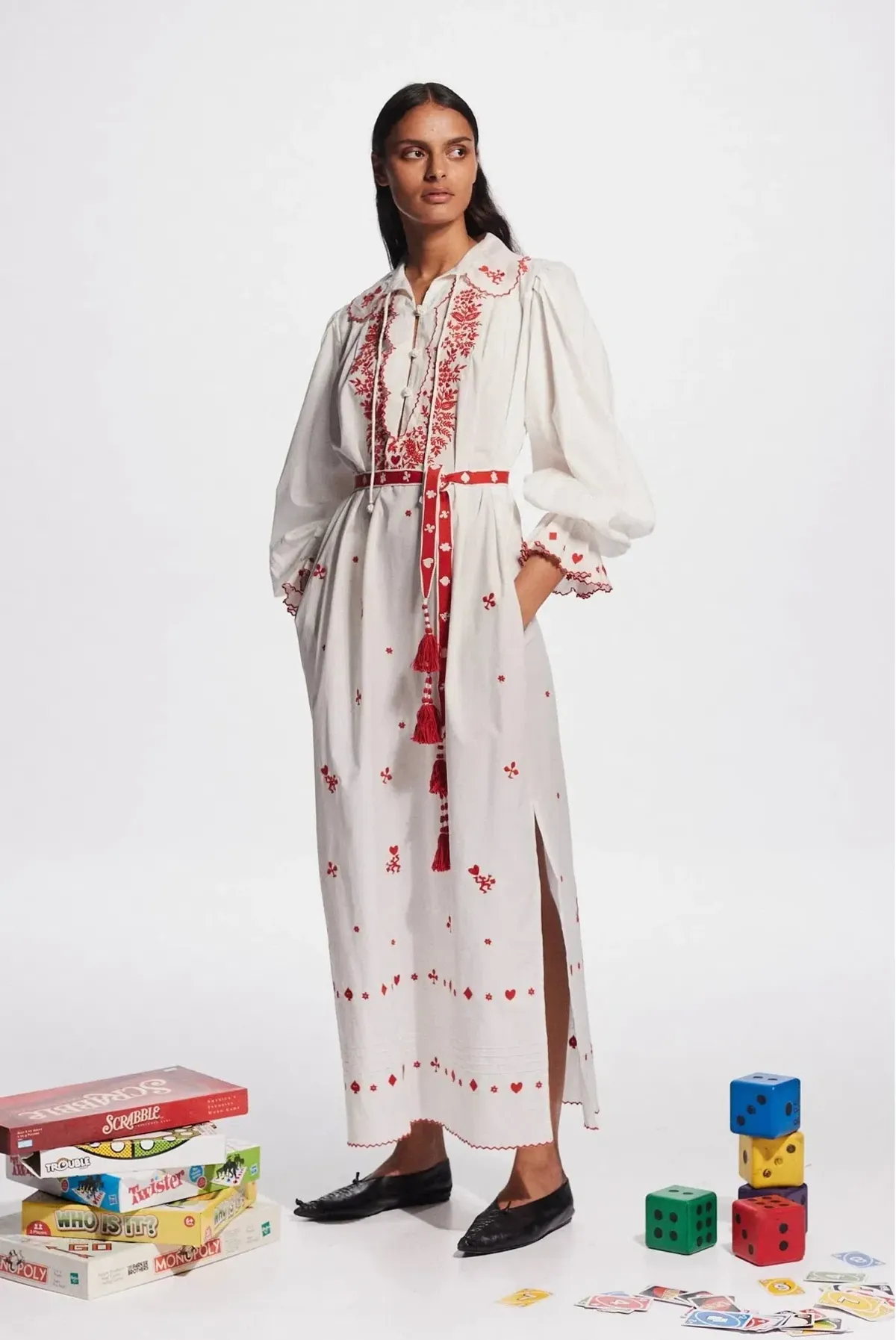 Alemais Hearts Embroidered Dress White Size 8 - Image 1