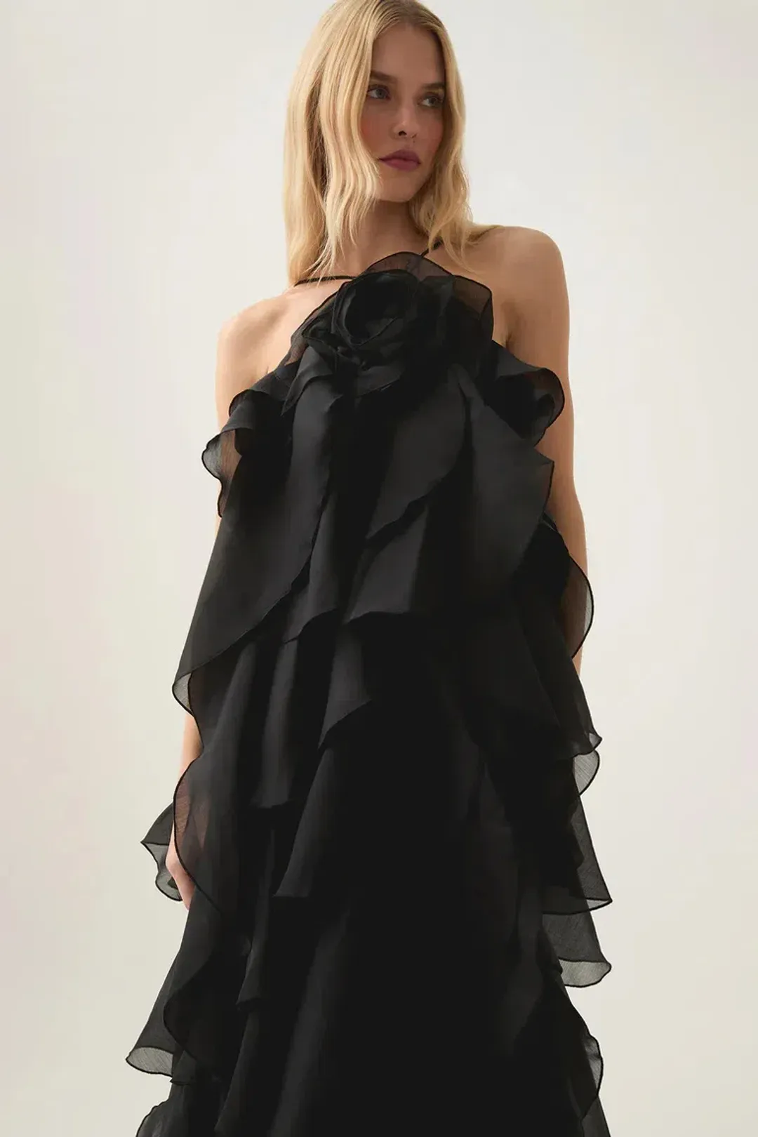 Aje Pandorea Layered Maxi Dress Black Size 8 for rent on The Volte - main image