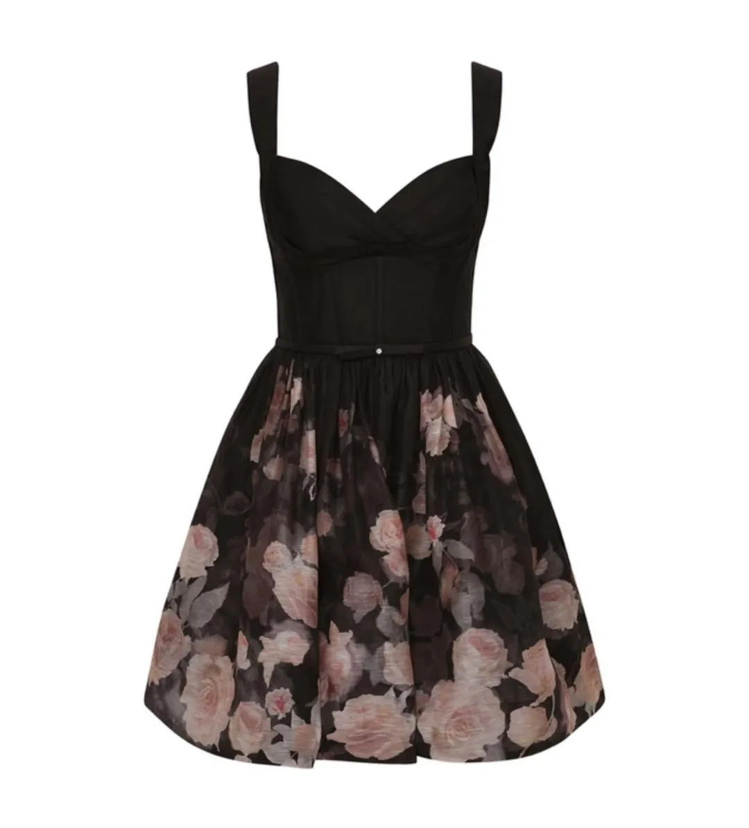 Zimmermann The Crush Picnic Mini Dress in Black Floral Size 1 / AU 10 for rent on The Volte - main image